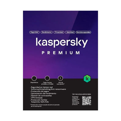 KASPERSKY PREMIUM 3 DISPOSITIVO 1 AÑO KPRE031-LICENCIA - High Tech CR
